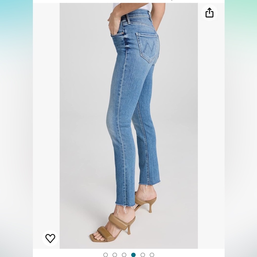 Mother The Dazzler mid-rise straight leg ankle fray Jean - Picture 9 of 16